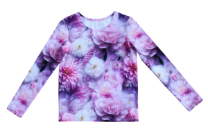 Koszulka z długim rękawem longsleeve liliowe kwiatki