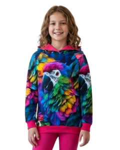 Bluza dziecięca z kapturem papugi