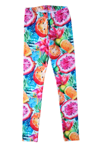 Legginsy dziewczęce owoce tropikalne