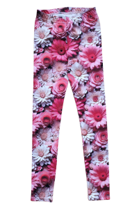 Legginsy dziewczęce różowe kwiatki