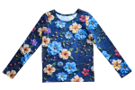 Koszulka z długim rękawem longsleeve niebieskie kwiaty